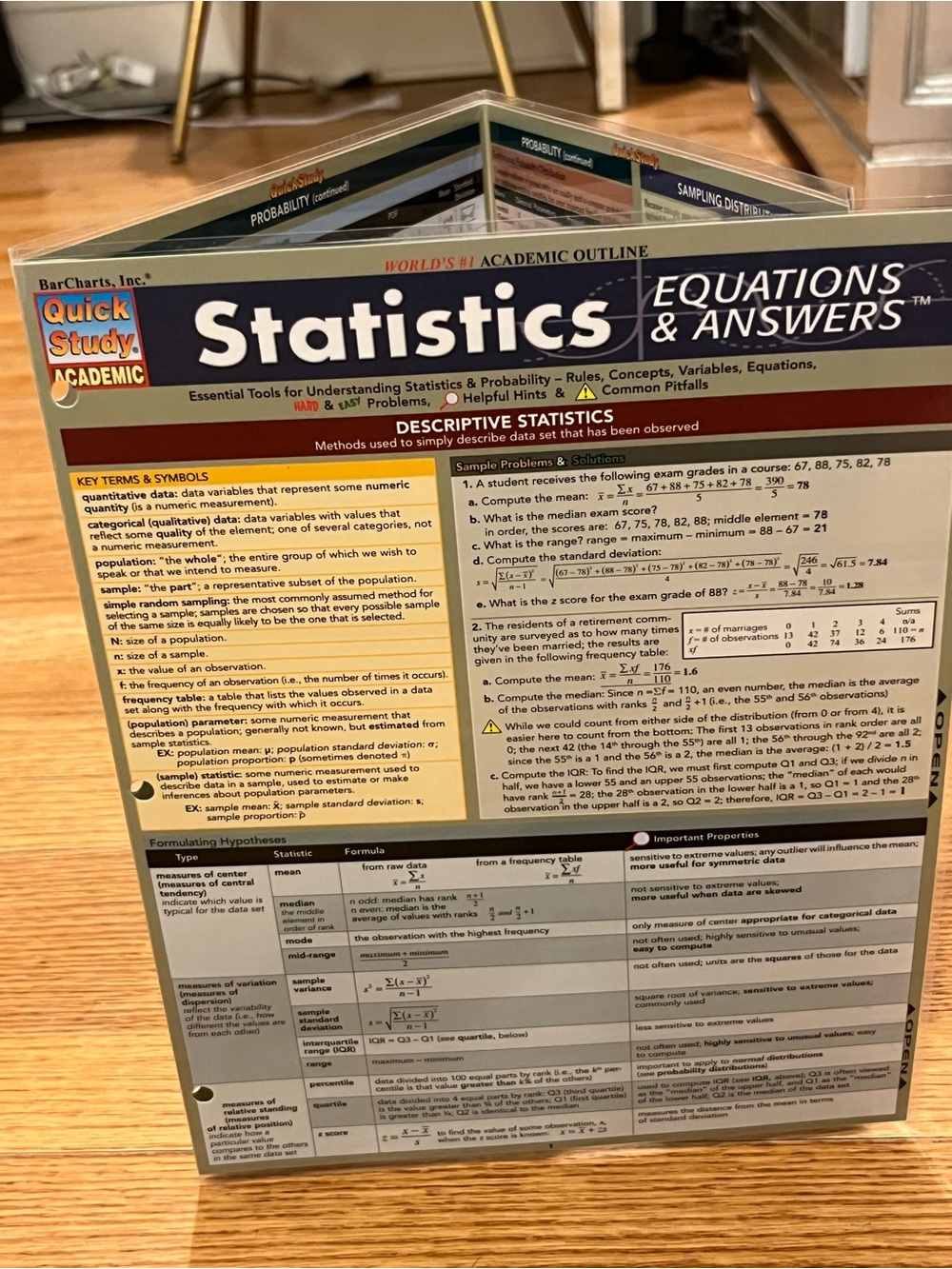 Statistics Quick Study Reference Guide - Picture 6 of 8